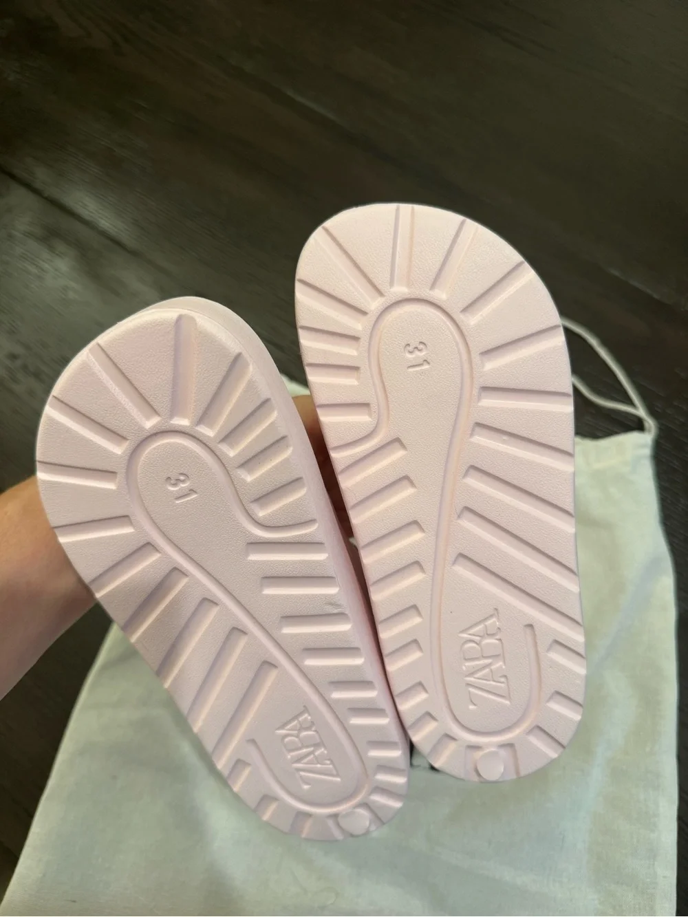 Zara Kids Light Pink Slide Sandals